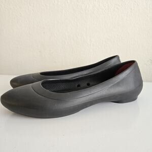 Crocs Shoes Women's Size 7 Lina Iconic Comfort Ballet Flats Black Slip On 203404